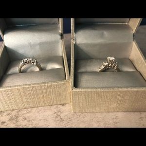 Diamond engagement and wedding band set